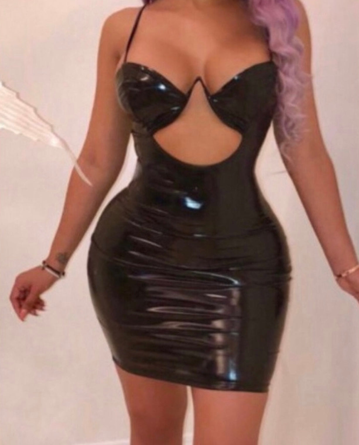 Black Leather Mini Dress